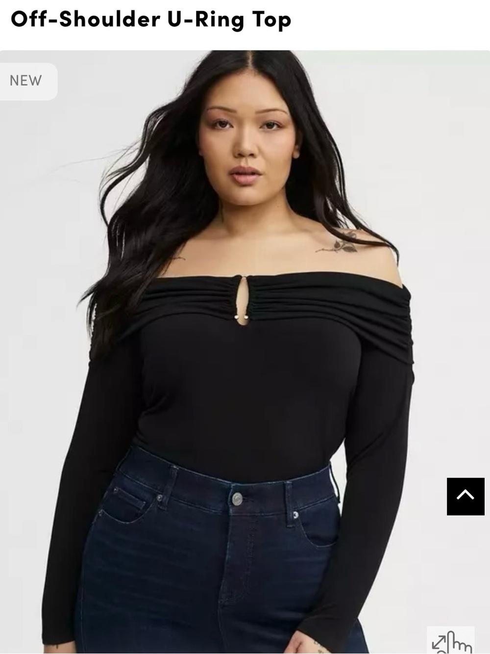 Torrid - Off-Shoulder U-Ring Top - Black